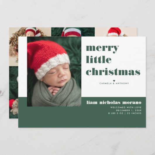 Merry Little Weihnachtsfeiertag Ankündigung (Vorne/Hinten)