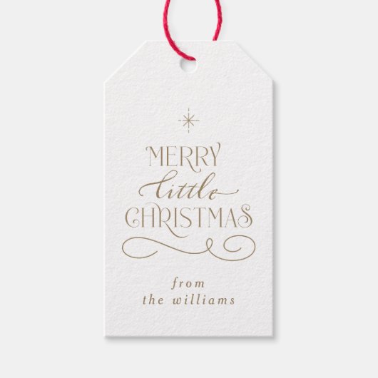 Merry Little Weihnachtsfeiertag Ankündigung Geschenkanhänger (Vorderseite)