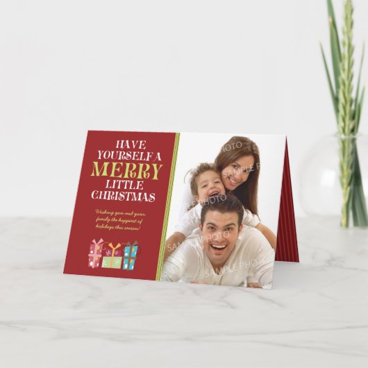 ...Merry Little Weihnachtskarte (rot) Feiertagskarte (Vorderseite)