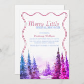 Merry Little Winter Brautparty Rustikale Weihnacht Einladung (Vorne/Hinten)