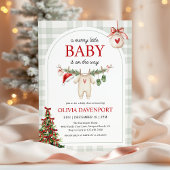 Merry Little Winter Gingham Christmas Baby Shower Einladung