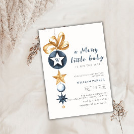 Merry Little Winter Monogram Baby Shower Einladung