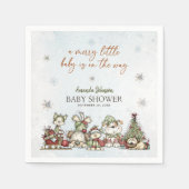 Merry Little Winter Puppy Christmas Baby Shower Serviette (Vorderseite)