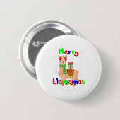Merry Llamas Christmas Button (Vorne & Hinten)