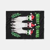 Merry Llamas Funny Christmas Llama Animal Holiday Fleecedecke (Vorderseite (Horizontal))
