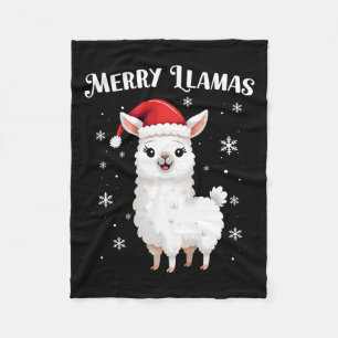 Merry Llamas Funny Christmas Llama Animal Holiday Fleecedecke