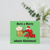 Merry Lobster Christmas Feiertagspostkarte (Stehend Vorderseite)
