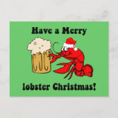Merry Lobster Christmas Feiertagspostkarte (Vorderseite)