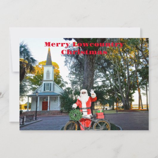 Merry Lowcountry Christmas Bluffton Santa Feiertagskarte (Vorderseite)