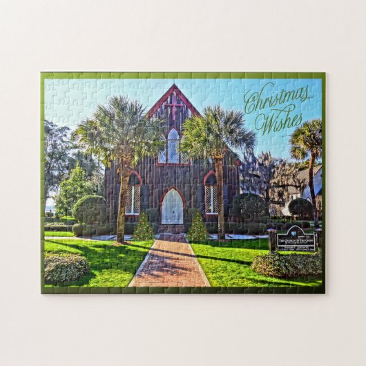 Merry Lowcountry Christmas Bluffton SC Church Puzzle (Horizontal)