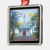 Merry Lowcountry Weihnachtskapelle Palmetto Bluff Ornament Aus Metall (Links)