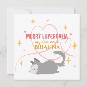 Merry Lupercalia Sleepy Baby Wolf Pagan Kids Feiertagskarte