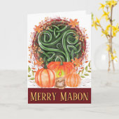 Merry Mabon Celtic Triskelion Fall Pumpkins Karte (Gelbe Blume)