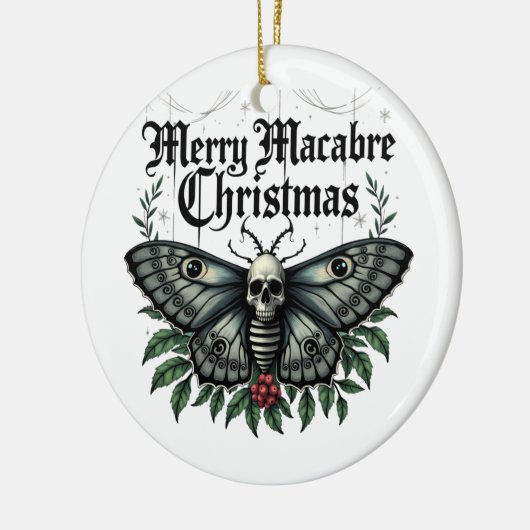 Merry Macabre Christmas Skull Moth Ornament (Links)
