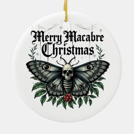 Merry Macabre Christmas Skull Moth Ornament (Hinten)