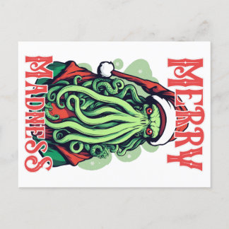 Merry Madness - Cthulhu Santa Stare Postkarte