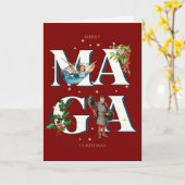 Merry MAGA Christmas Card Custom Message Patriotic Karte (Gelbe Blume)
