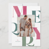 Merry Magenta & Green 2 Foto Weihnachten (Vorderseite)