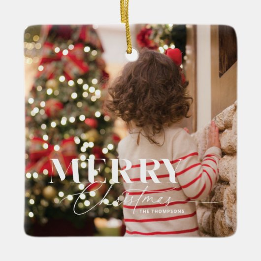 Merry Magic Christmas Foto Ornament (Vorderseite)