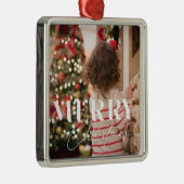 Merry Magic Christmas Foto Ornament Aus Metall (Rechts)
