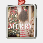 Merry Magic Christmas Foto Ornament Aus Metall (Links)
