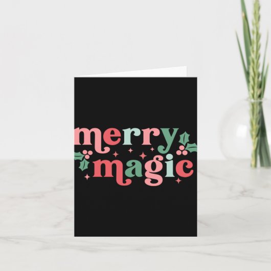 Merry Magic Colorful Holiday Tygraphy Karte (Vorderseite)