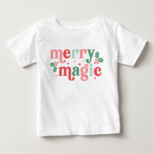 Merry Magic - farbenfrohe Weihnachtstypografie Baby T-shirt