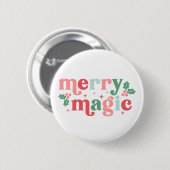 Merry Magic - farbenfrohe Weihnachtstypografie Button (Vorne & Hinten)