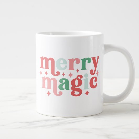 Merry Magic - farbenfrohe Weihnachtstypografie Jumbo-Tasse (Rechts)