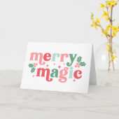 Merry Magic - farbenfrohe Weihnachtstypografie Karte (Gelbe Blume)