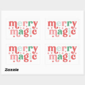 Merry Magic - farbenfrohe Weihnachtstypografie Rechteckiger Aufkleber (Blatt)