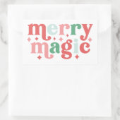 Merry Magic - farbenfrohe Weihnachtstypografie Rechteckiger Aufkleber (Tasche)