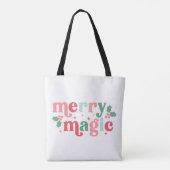 Merry Magic - farbenfrohe Weihnachtstypografie Tasche (Rückseite)