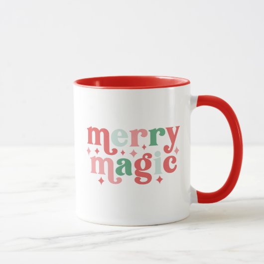 Merry Magic - farbenfrohe Weihnachtstypografie Tasse (Rechts)