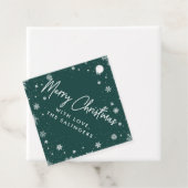 Merry Magic | Grün & Weiß Schneeflocken Weihnachte Geschenkanhänger (Beispiel)