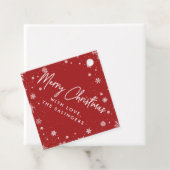 Merry Magic | Rote und weiße Schneeflocken Weihnac Geschenkanhänger (Beispiel)