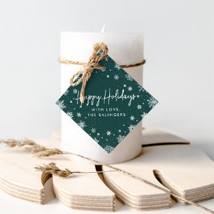 Merry Magic   Roter und weißer Schneeflocken Geschenkanhänger