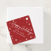 Merry Magic | Roter und weißer Schneeflocken Geschenkanhänger (Beispiel)