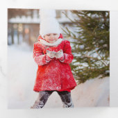 Merry Magic | Rustikales Schneeflocken Multi-Foto Dreifach Gefaltete Urlaubskarte (Innen Erste Seite)