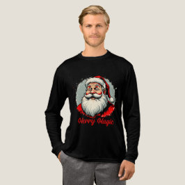 Merry Magic Santa Christmas Design Tri-Blend Shirt