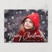 Merry Magic | Snowflake Overlay Foto Weihnachten (Vorderseite)