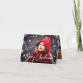 Merry Magic | Snowflake Overlay Foto Weihnachten (Vorderseite)