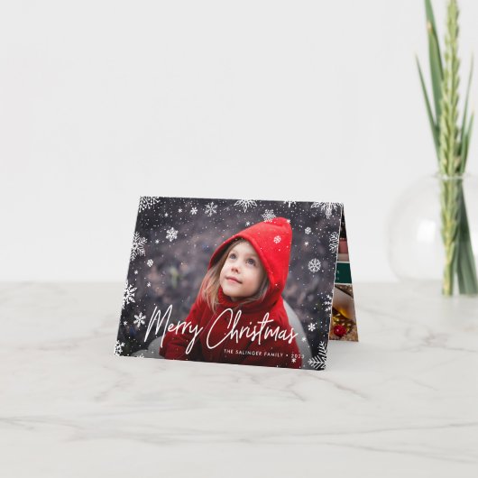Merry Magic | Snowflake Overlay Foto Weihnachten (Vorderseite)