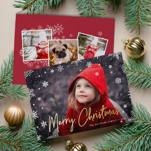 Merry Magic Snowflake Overlay Foto Weihnachten Folien Feiertagskarte