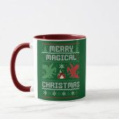 Merry Magical Christmas Dragon Ugly Sweater Design Tasse (Links)