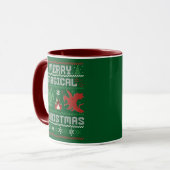 Merry Magical Christmas Dragon Ugly Sweater Design Tasse (Vorderseite Links)