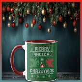 Merry Magical Christmas Dragon Ugly Sweater Design Tasse
