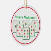 Merry Mahjmas Mahjong Candy Dot Tiles Keramik Ornament (Rechts)