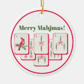 Merry Mahjmas Mahjong Christmas Bam Tiles Keramik Ornament (Vorne)