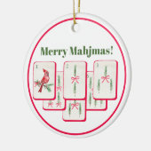 Merry Mahjmas Mahjong Christmas Bam Tiles Keramik Ornament (Links)